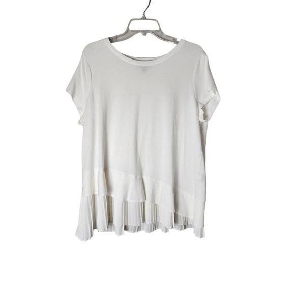 Vera Wang new tag White cotton ruffle Bell sleeve blouse... M main image 1